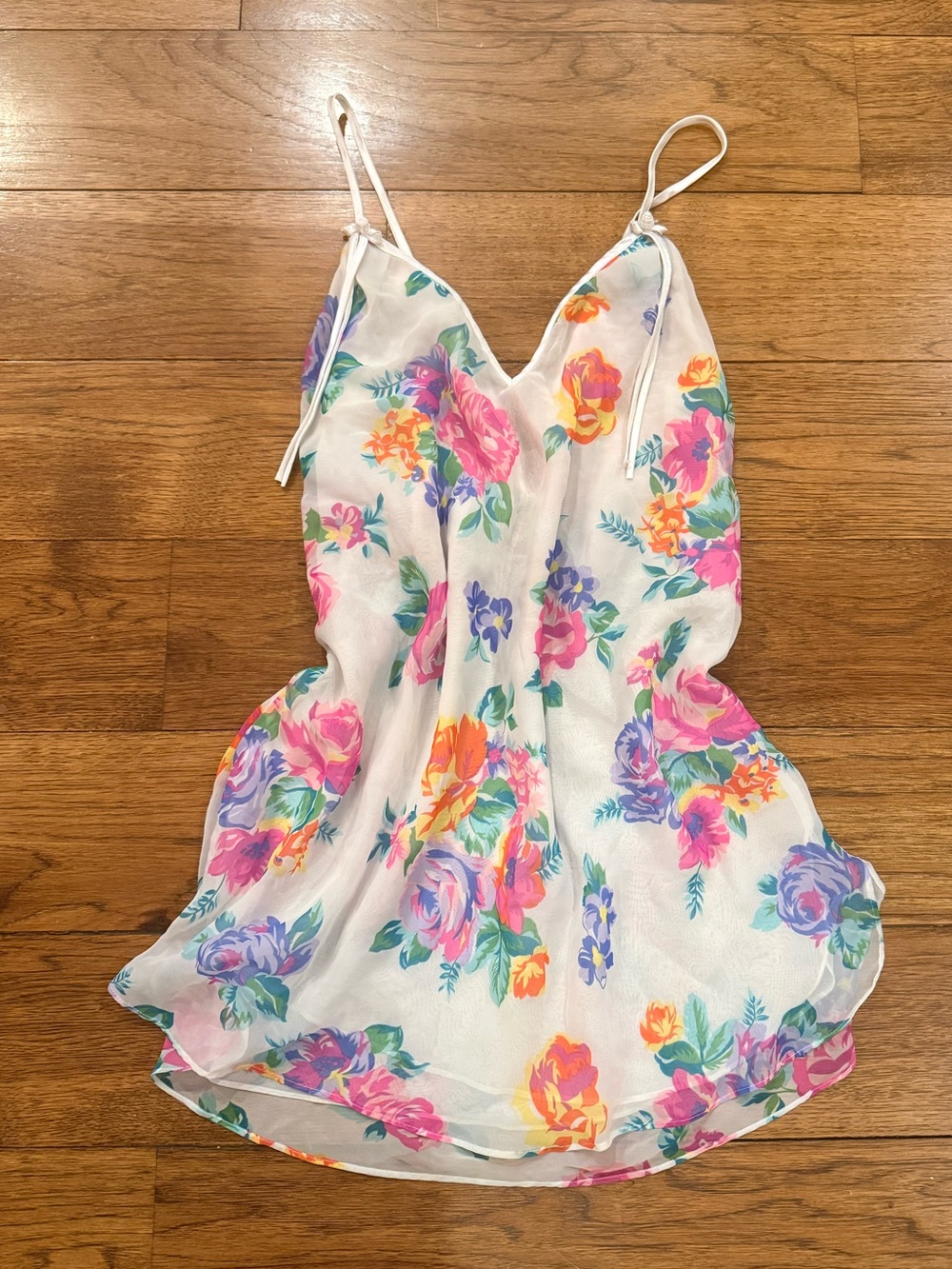 Vintage Morgan Taylor Sheer Floral Chiffon Spaghetti Strap Intimates Camisole